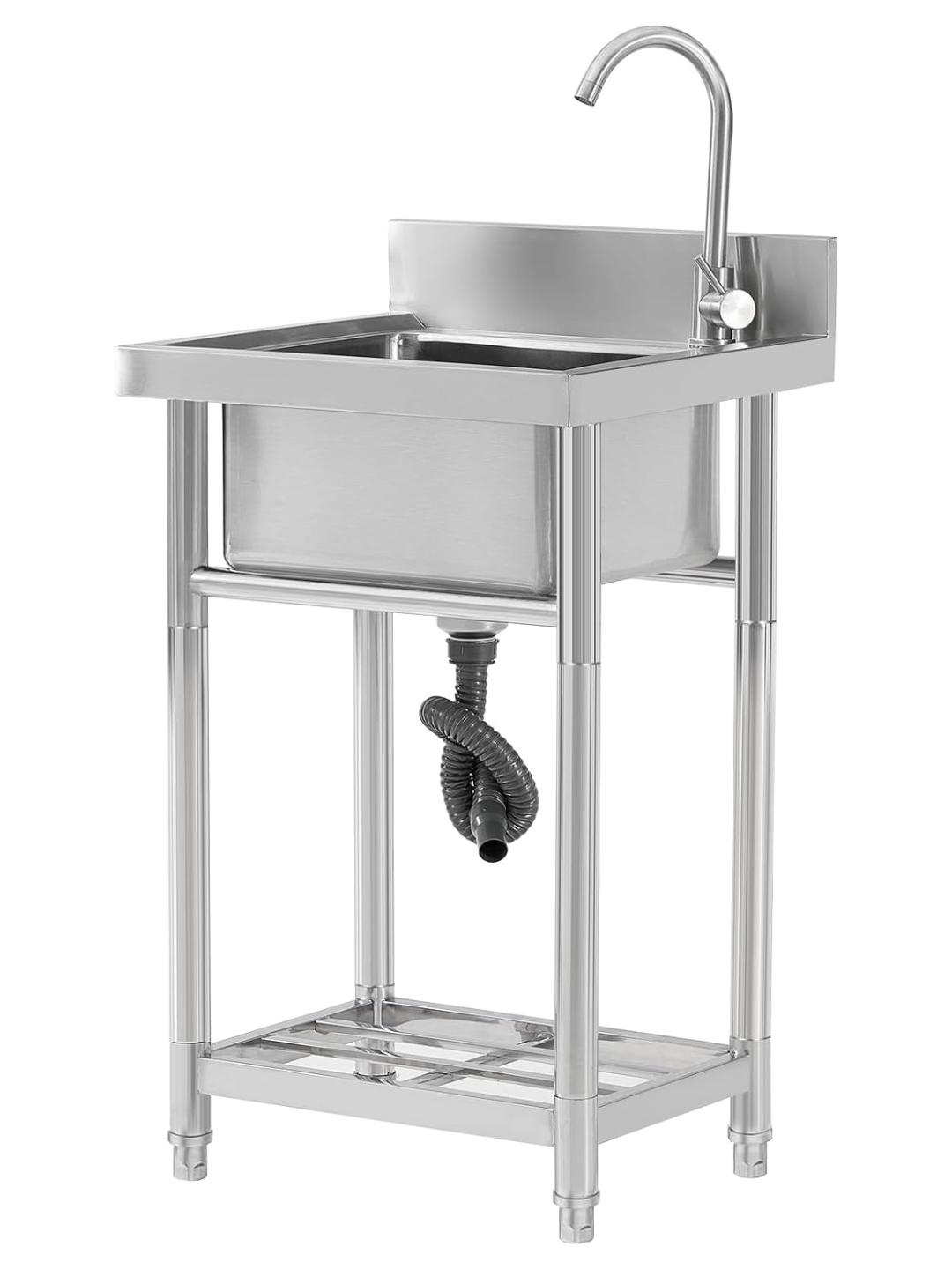 Stainless Steel Utility Sink Free Standing Single Bowl
