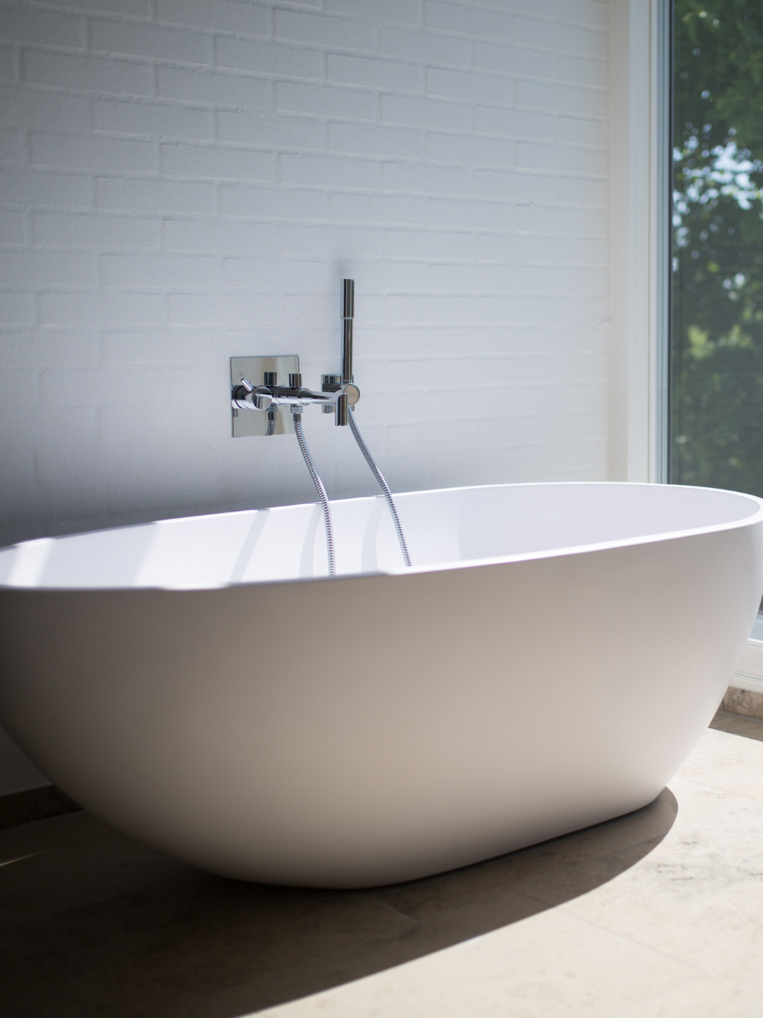 Solid Surface Resin Stone Freestanding Matte Oval Bathtub