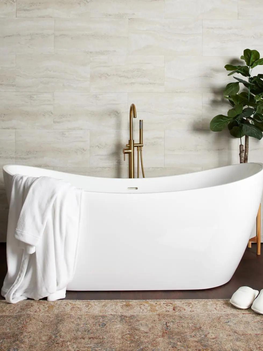 Philo Acrylic Double Slipper Freestanding Tub