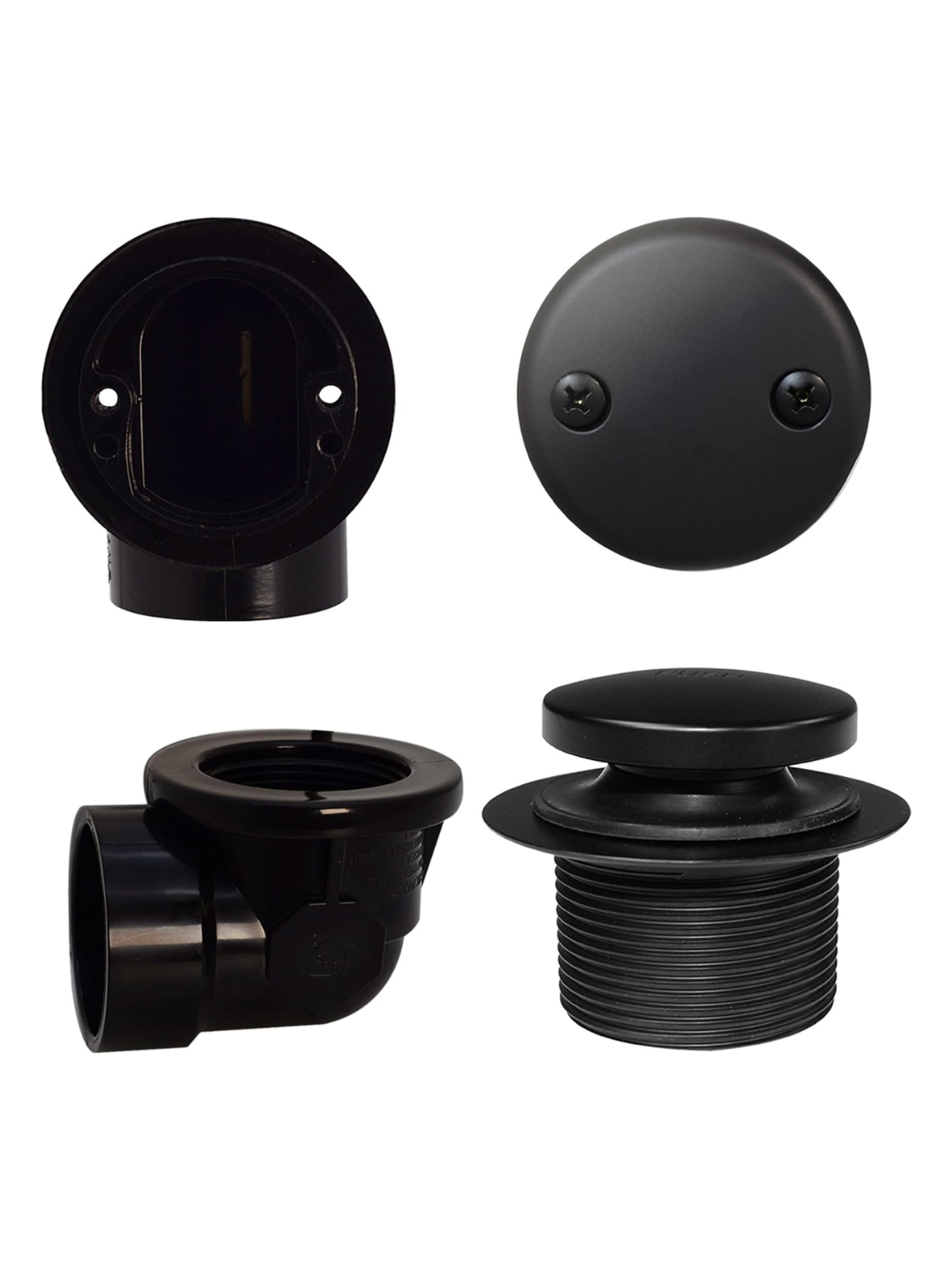 Westbrass Tip Toe Plumber's Pack with Two-Hole Elbow, Matte Black